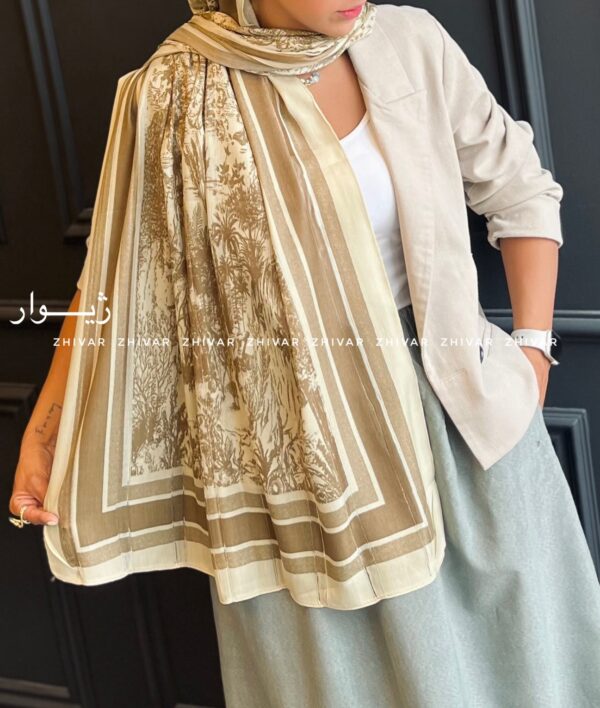 شال نخ ابریشم دیور جنگلی 12607 - Image 8