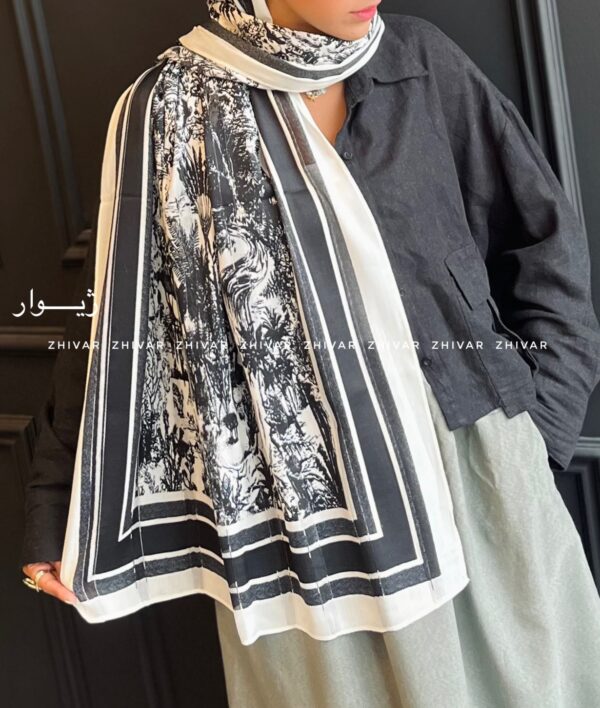 شال نخ ابریشم دیور جنگلی 12607 - Image 6