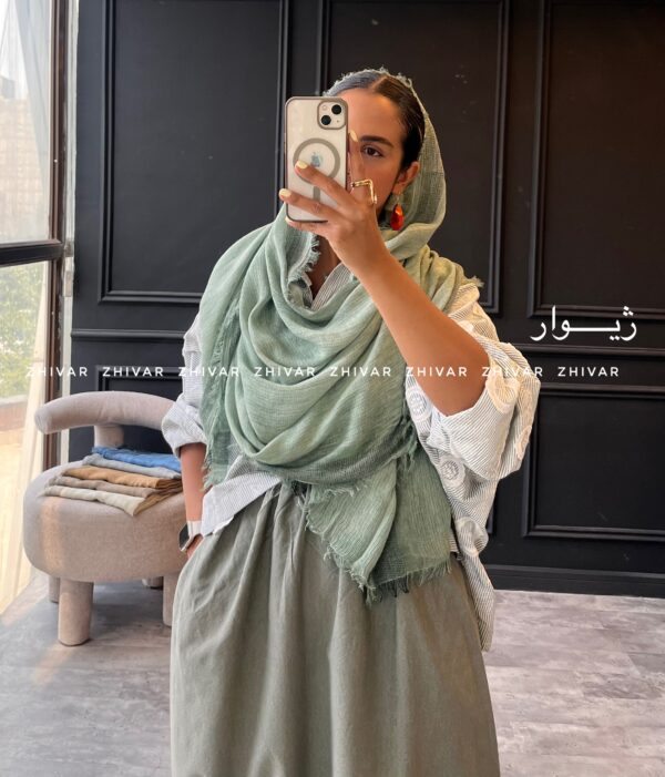 شال وارداتی نخ لینن سنگشور 12609 - Image 7