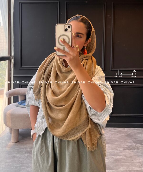 شال وارداتی نخ لینن سنگشور 12609 - Image 4