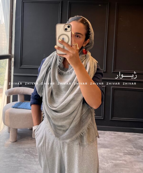 شال وارداتی نخ لینن سنگشور 12609 - Image 3