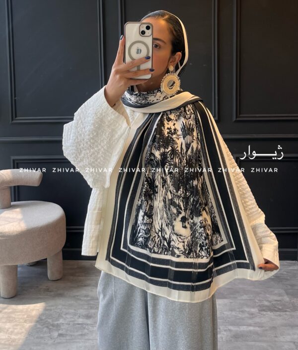 شال نخ ابریشم دیور جنگلی 12607 - Image 3