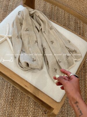 شال پلیسه نخ پنبه پاپیون 12606