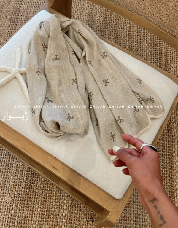 شال پلیسه نخ پنبه پاپیون 12606 - Image 2