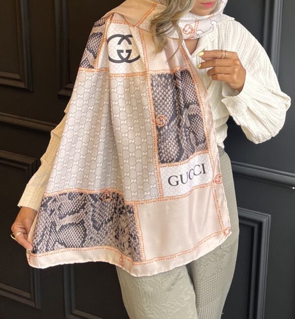 شال نخ ابریشم دور دست دوز 12590 GUCCI - Image 9