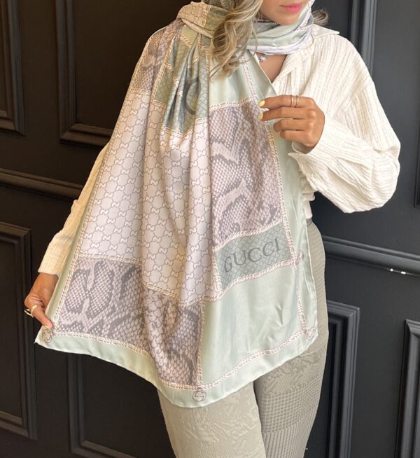 شال نخ ابریشم دور دست دوز 12590 GUCCI - Image 8