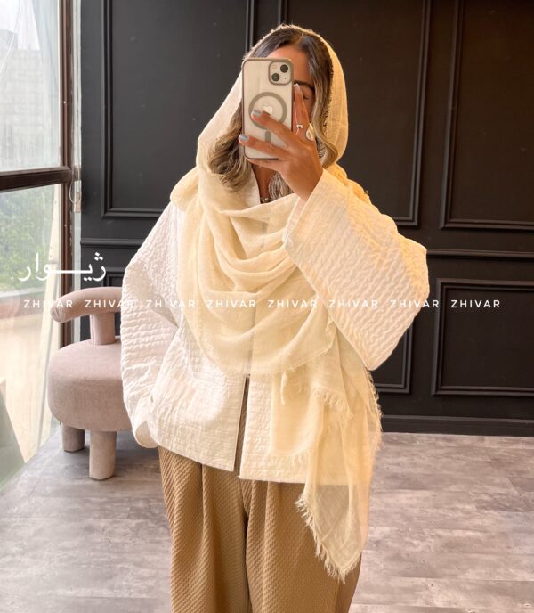 شال نخ لینن سنگشور لطیف 12616 - Image 6