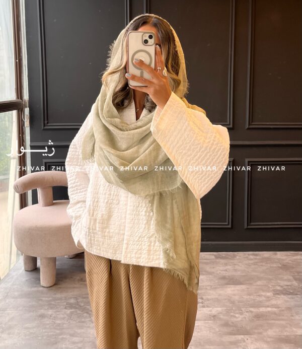 شال نخ لینن سنگشور لطیف 12616 - Image 8