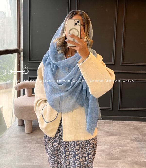 شال نخ لینن سنگشور لطیف 12616 - Image 10