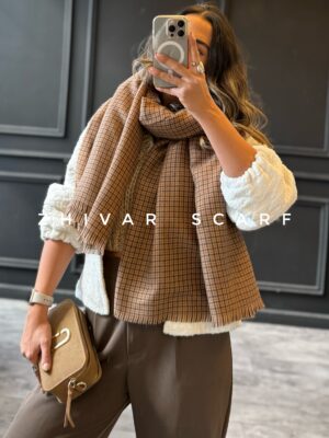 شال قهوه ای موهر وارداتی سبک 12722